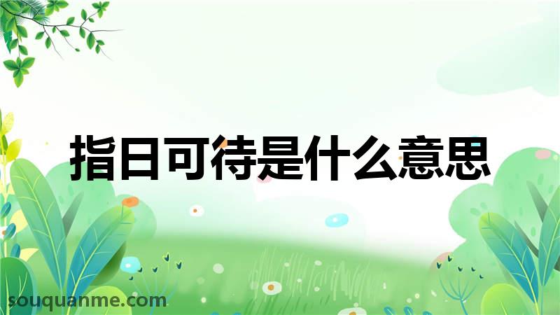 指日可待是什么意思 指日可待的拼音 指日可待的成语解释